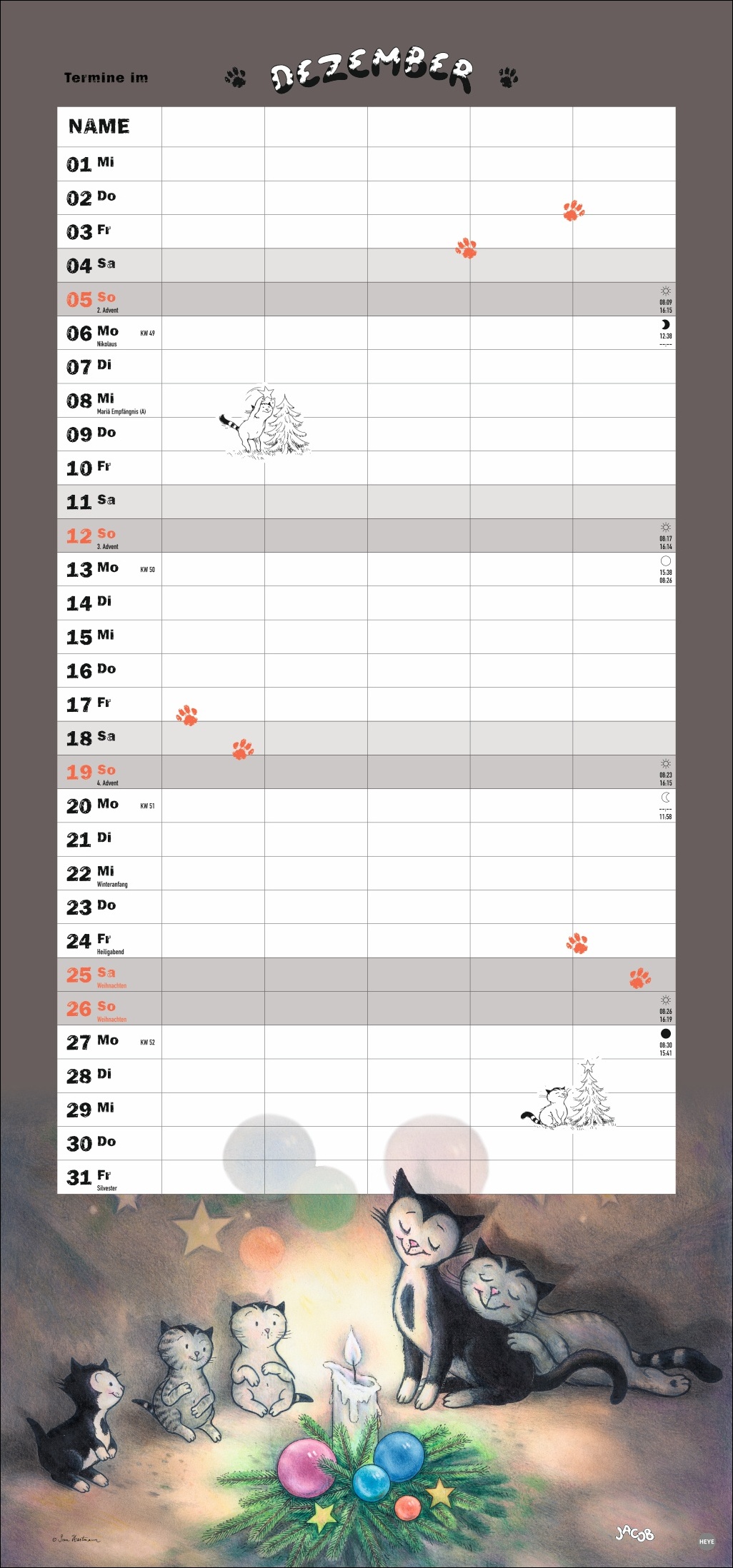 Kalender Kater Jacob Familienplaner 2027