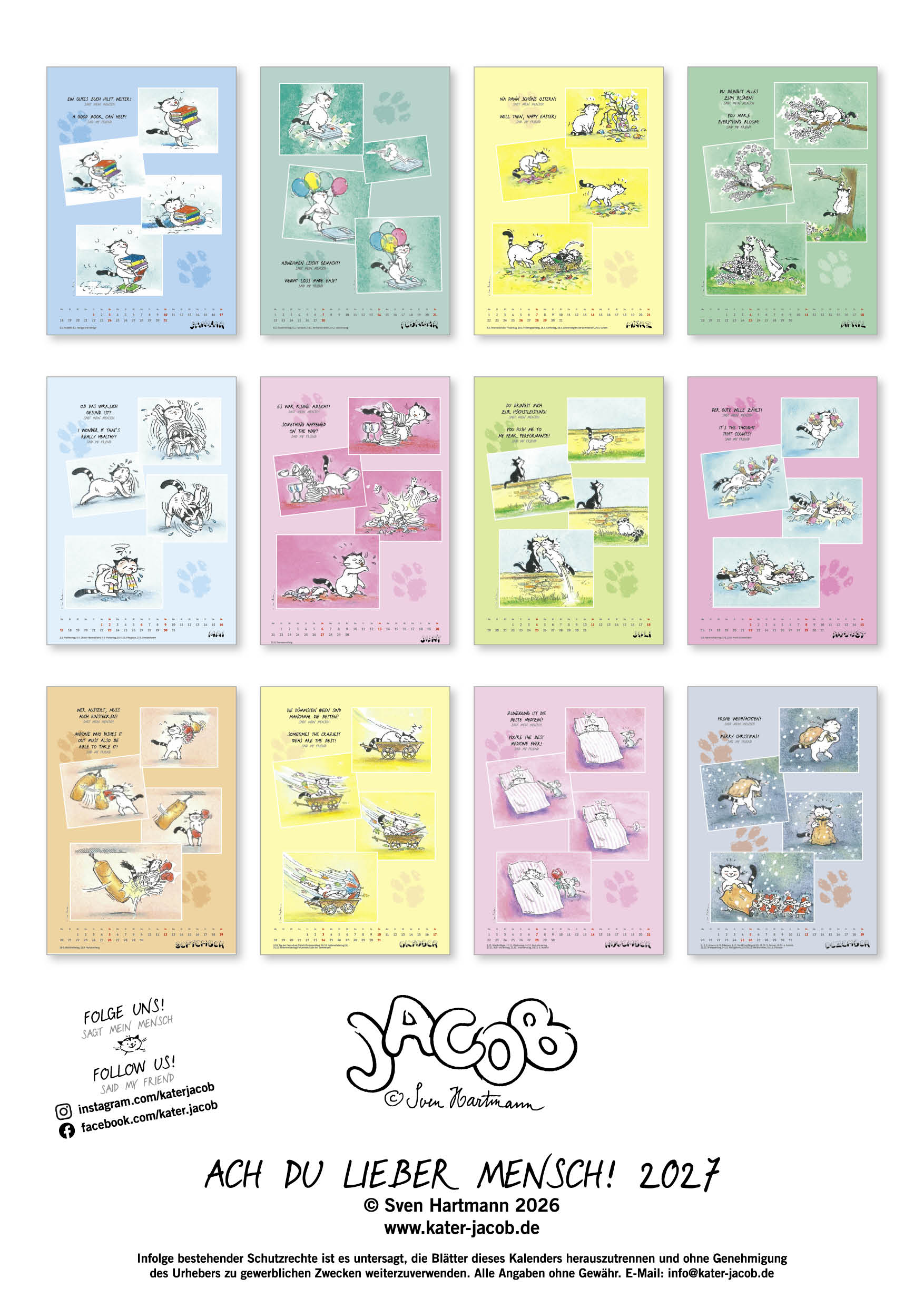 Calendar Jacob  - Oh my dear! 2027 Size A3