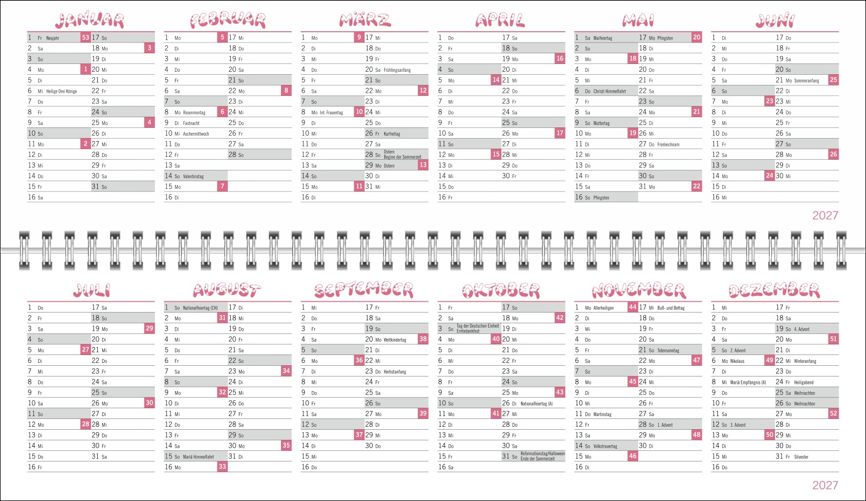 Jacob Weekly Planner 2027