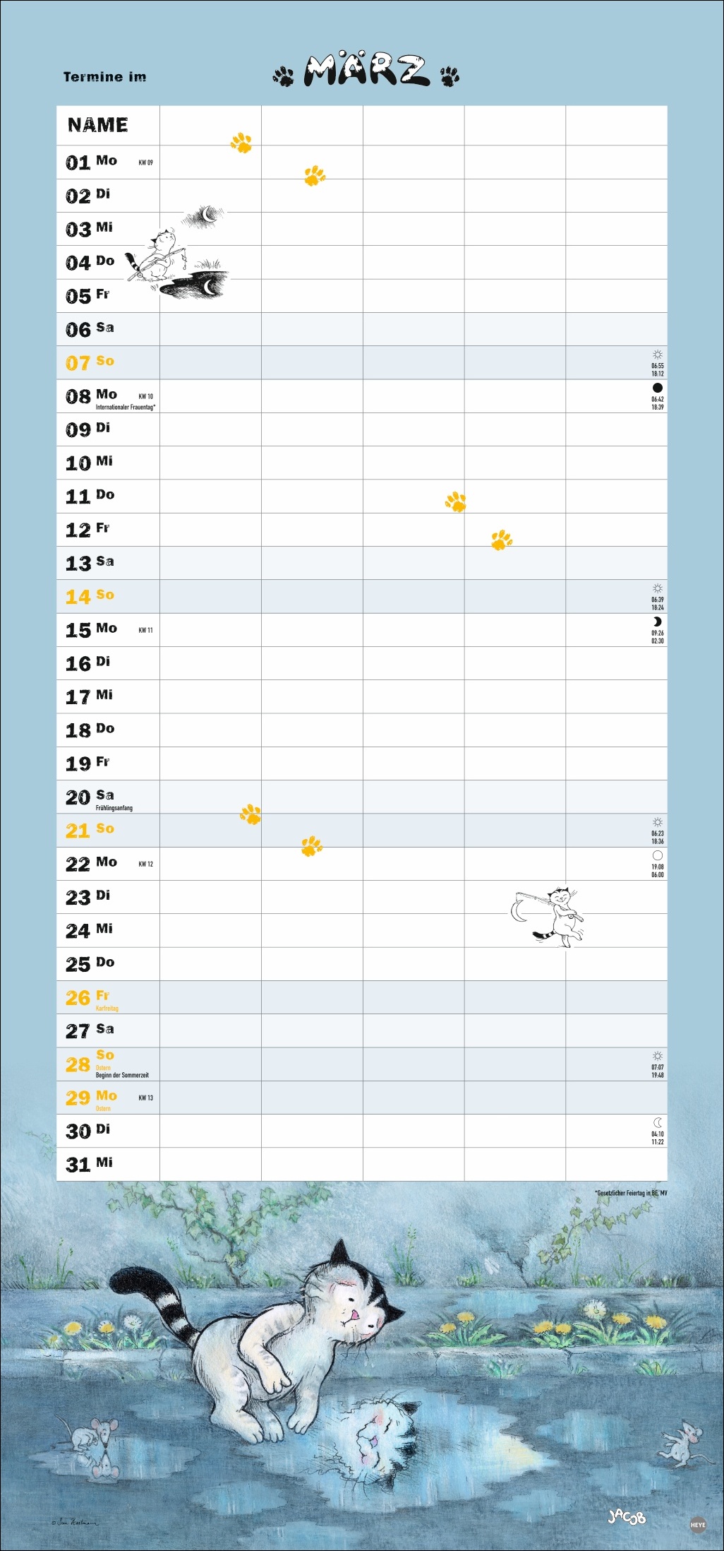 Kalender Kater Jacob Familienplaner 2027