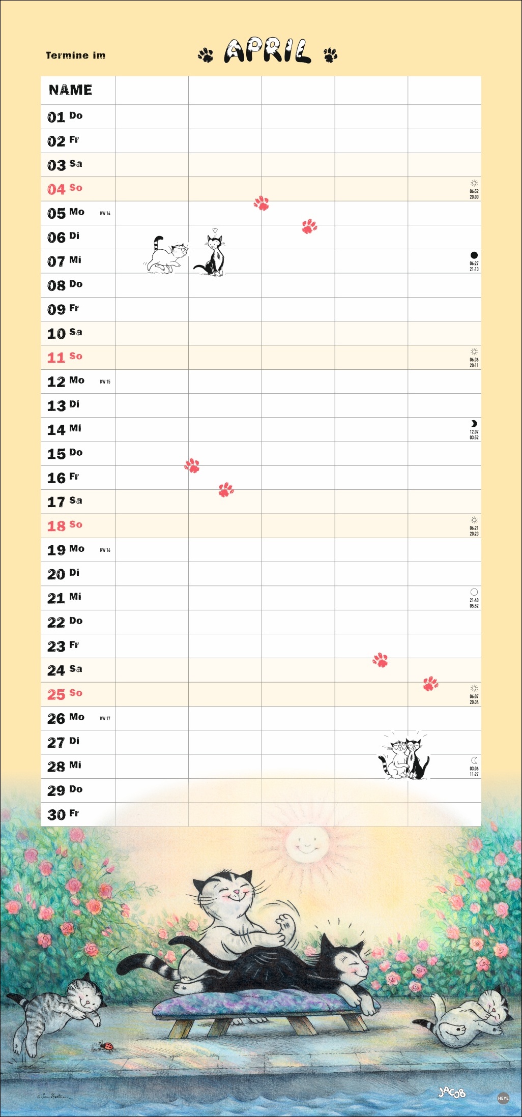 Kalender Kater Jacob Familienplaner 2027