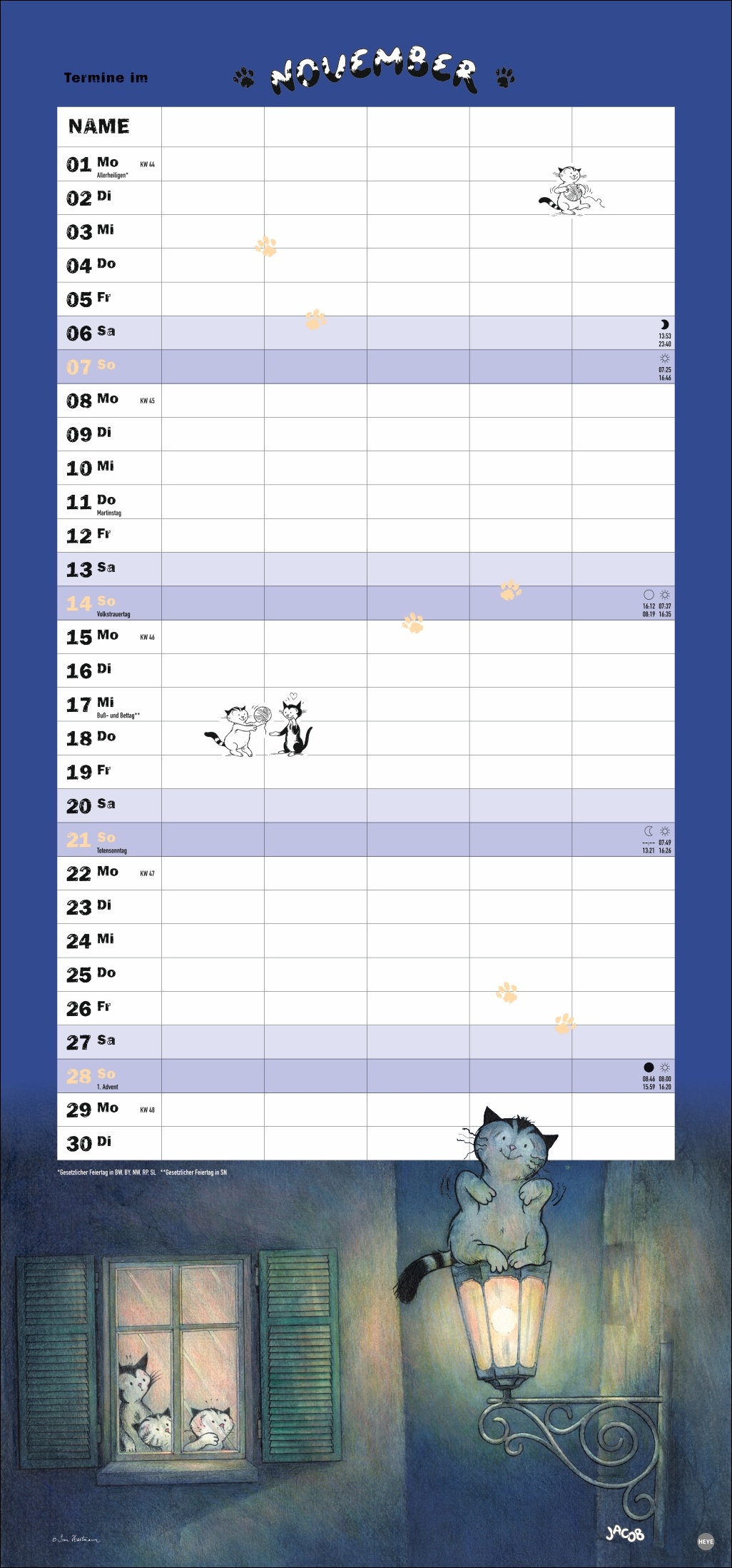 Kalender Kater Jacob Familienplaner 2027