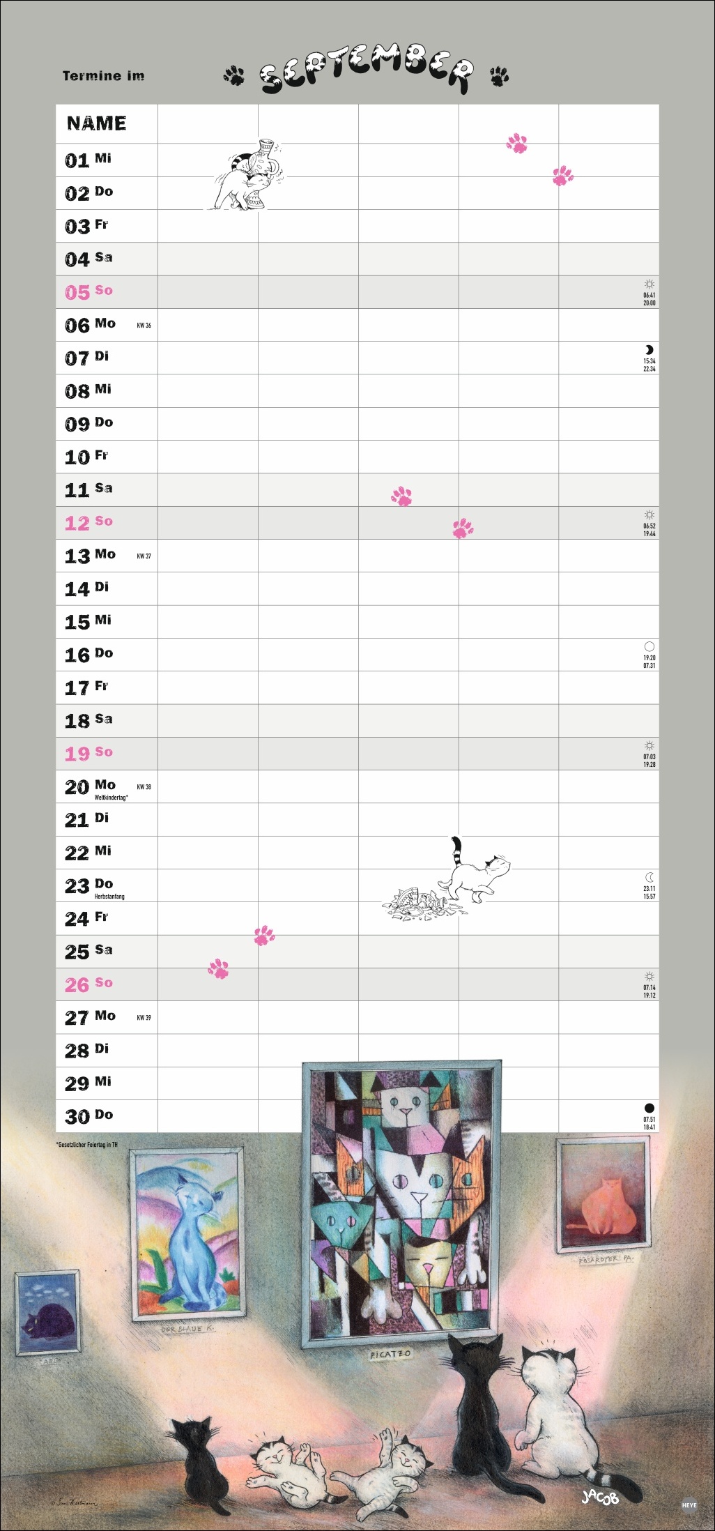 Kalender Kater Jacob Familienplaner 2027